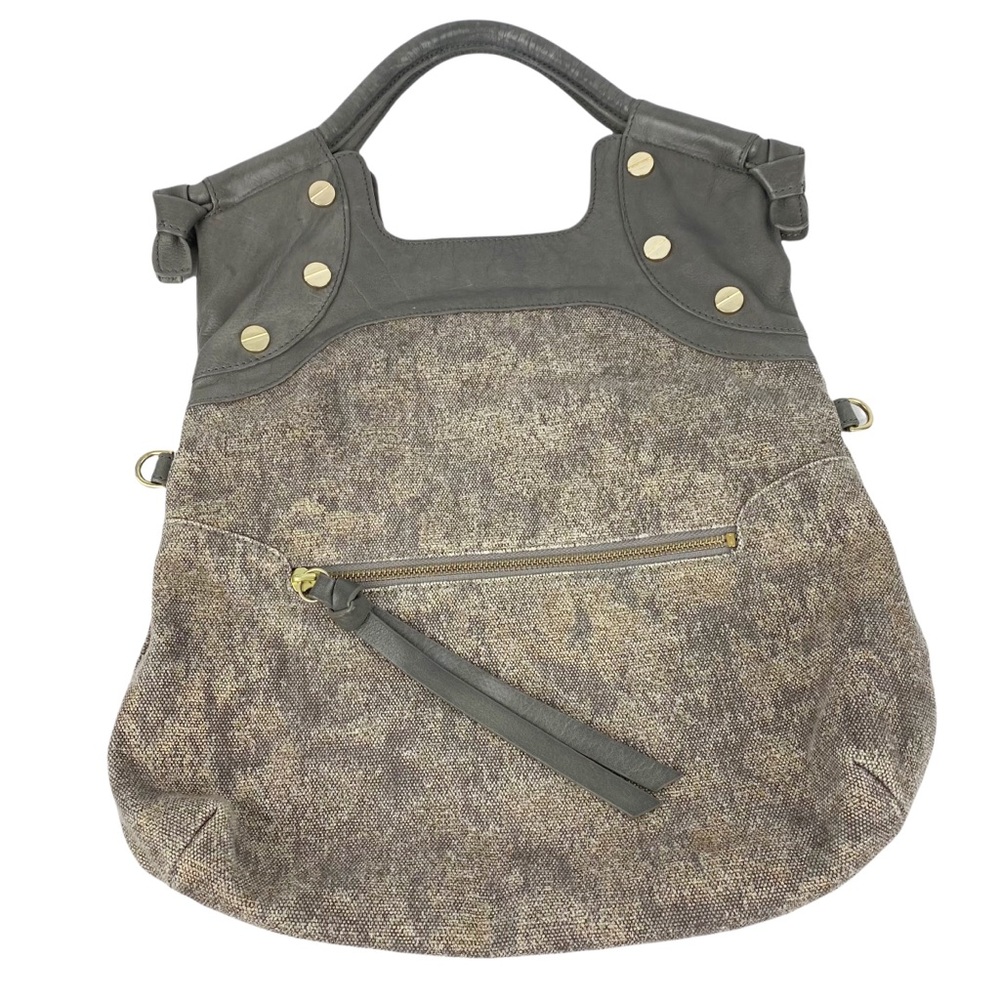 Foley & Corinna Lady Mid City Tote Taupe Tweed Leather Large - Picture 3 of 13